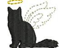 Stickdatei - Katze Engel Silhouette 2